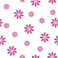 Pink Flowers seamless pattern on white background. floral Vector decoration Illustration.