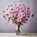 Pink Flowers In Vase: Vray Tracing, Marguerite Blasingame, Nature-inspired Compositions Royalty Free Stock Photo
