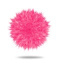 Pink fluffy pompom or hair ball isolated on white background Royalty Free Stock Photo