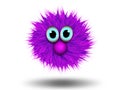 Pink fluffy thing with big blue eyes Royalty Free Stock Photo