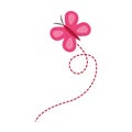 Pink flying butterfly cute insect cartoon