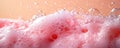 Pink foam with bubbles creating a soft and airy texture