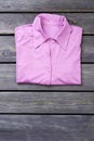 Pink folded female blouse.