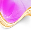 Pink folder background golden border swoosh