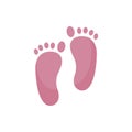 Isolated pink footprints icons vector design