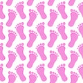 Pink Footsteps seamless background
