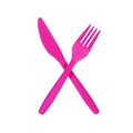 pink fork and knife Royalty Free Stock Photo