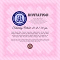 Pink Formal invitation. Superior design. Easy to print. Detailed