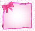 Pink frame with bow Royalty Free Stock Photo