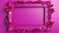 Romantic Pink Frame: 3d Aerial Virtual Rendering With Colorful Woodcarving Style