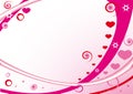Pink frame with hearts, stars, circles Royalty Free Stock Photo