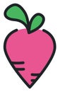 Pink fresh beet, icon