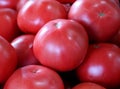 Pink fresh raw tomatoes in farmer market Royalty Free Stock Photo