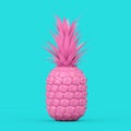 Pink Fresh Ripe Tropical Healthy Nutrition Pineapple Fruit. 3d Rendering