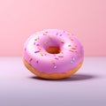 Pink Frosted Donut with Colorful Sprinkles