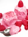 Pink fruit ice-cream with spoon Royalty Free Stock Photo