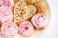 Pink fruit marshmallow for Valentine Day as background.