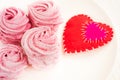 Pink fruit marshmallow for Valentine Day as background.