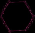 Pink Fuchsia Hexagon Frame with stars Glitter 7