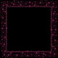 Pink Fuchsia Square rectangle Frame with stars Glitter 11