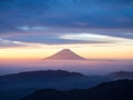 Pink Fuji while sunrise