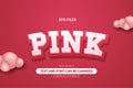 Pink fun vibrant love editable text effect. eps vector file