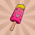 Pink funny ice-cream