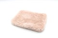 Pink fur bag on white isolated background Royalty Free Stock Photo