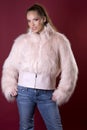 Pink fur coat Royalty Free Stock Photo