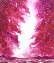 Pink Galaxy watercolor