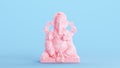 Pink Ganesha Ganesh Statue Hindu God Elephant Head Religious Kitsch Figurine Blue Background Royalty Free Stock Photo