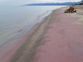 Pink garnet sand beach, Lake Baikal, Russia