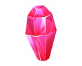 Pink gemstone, low poly style design, radiant crystal isolated on white background. Geometric diamond, luxury fashion