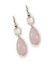 Pink gemstone quartz earrings Royalty Free Stock Photo