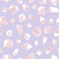 Pink gemstones seamless vector pattern