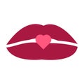 Love Girl Lips Kiss Valentine Pink Icon