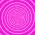 Pink geometric psychedelic square background with circular rotating swirl, helix or vortex. Backdrop with round optical