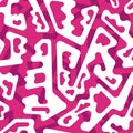 Pink geometric seamless pattern with grunge effect