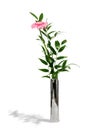 Pink gerbera in metal vase