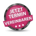 Pink German Glossy Button - Dont Forget - Make An Appointment Now - Vector Illustration - Isolated On White Background