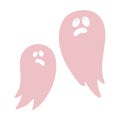 Pink ghost character poster for pink Halloween party invitation, trick and treat fabric, scary ghost event greeting card