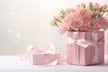 Pink gift box background Royalty Free Stock Photo