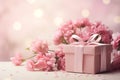 Pink gift box background Royalty Free Stock Photo