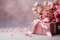 Pink gift box background Royalty Free Stock Photo