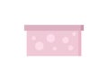Pink gift box in flat style. Holiday present package. Giftbox icon isolated on white background Royalty Free Stock Photo