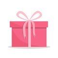 Pink gift box isolated on white background. Colorful wrapped. Presents isolated on white. Sale, shopping concept. Collection for B Royalty Free Stock Photo