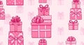 Pink Gift Boxes Seamless Pattern Background Royalty Free Stock Photo