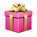 Pink gift with gold bow