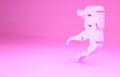 Pink Ginger root icon isolated on pink background. Minimalism concept. 3d illustration 3D render