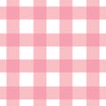 Pink gingham plaid, checkered repeat pattern vector, seamless repeat